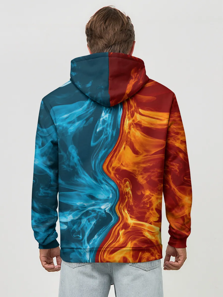 Худи мужской база хлопок / Огонь и вода