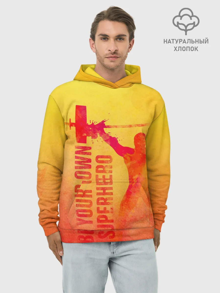 Худи мужской база хлопок / Be your own Superhero