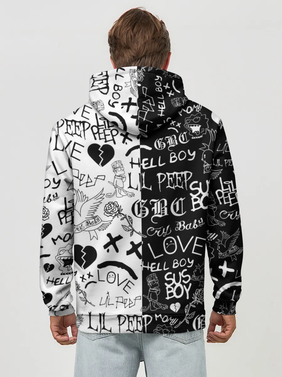 Худи мужской база хлопок / LIL PEEP LOGOBOMBING | ЛИЛ ПИП