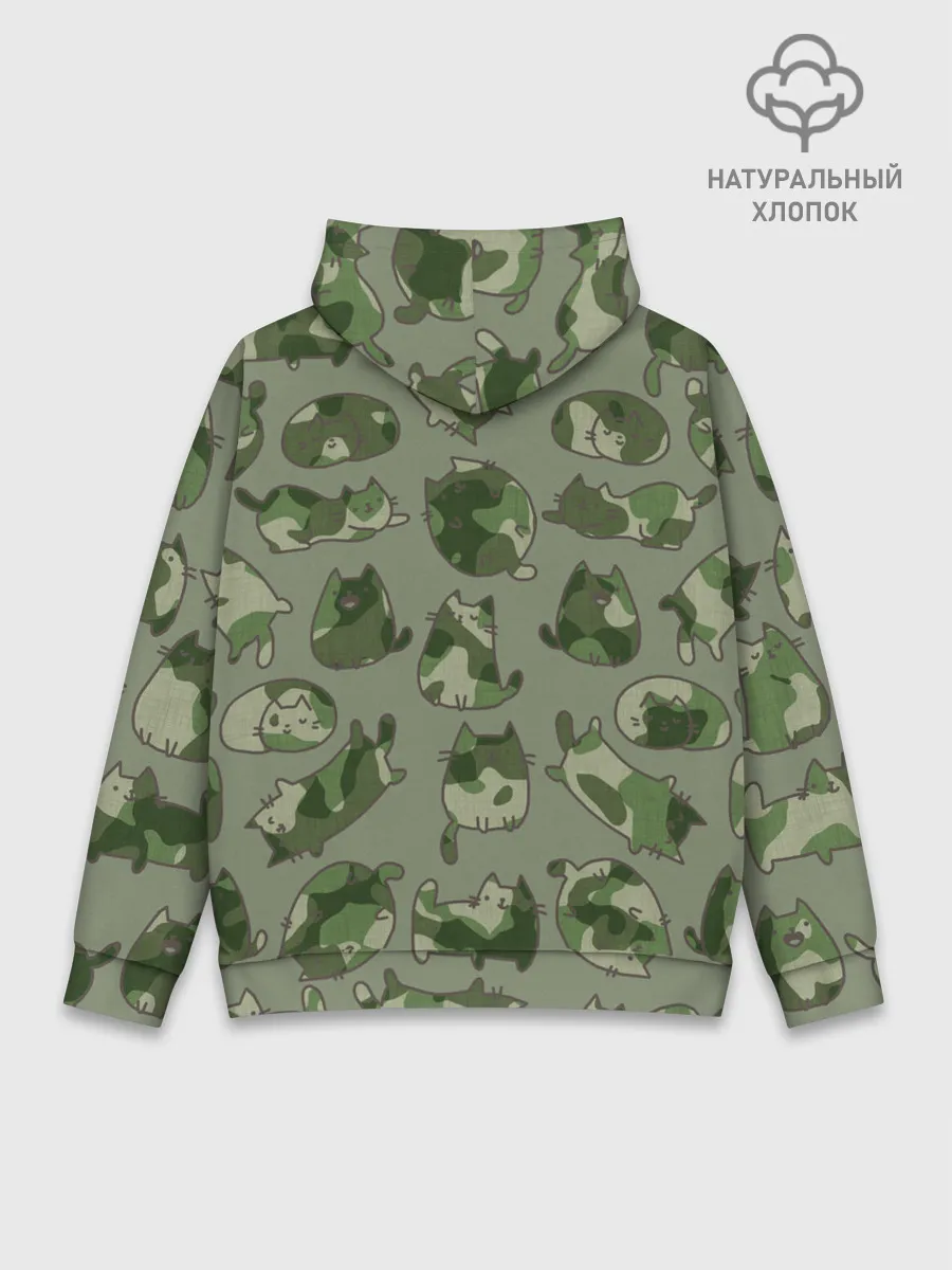Худи мужской база хлопок / Камуфляж с котиками