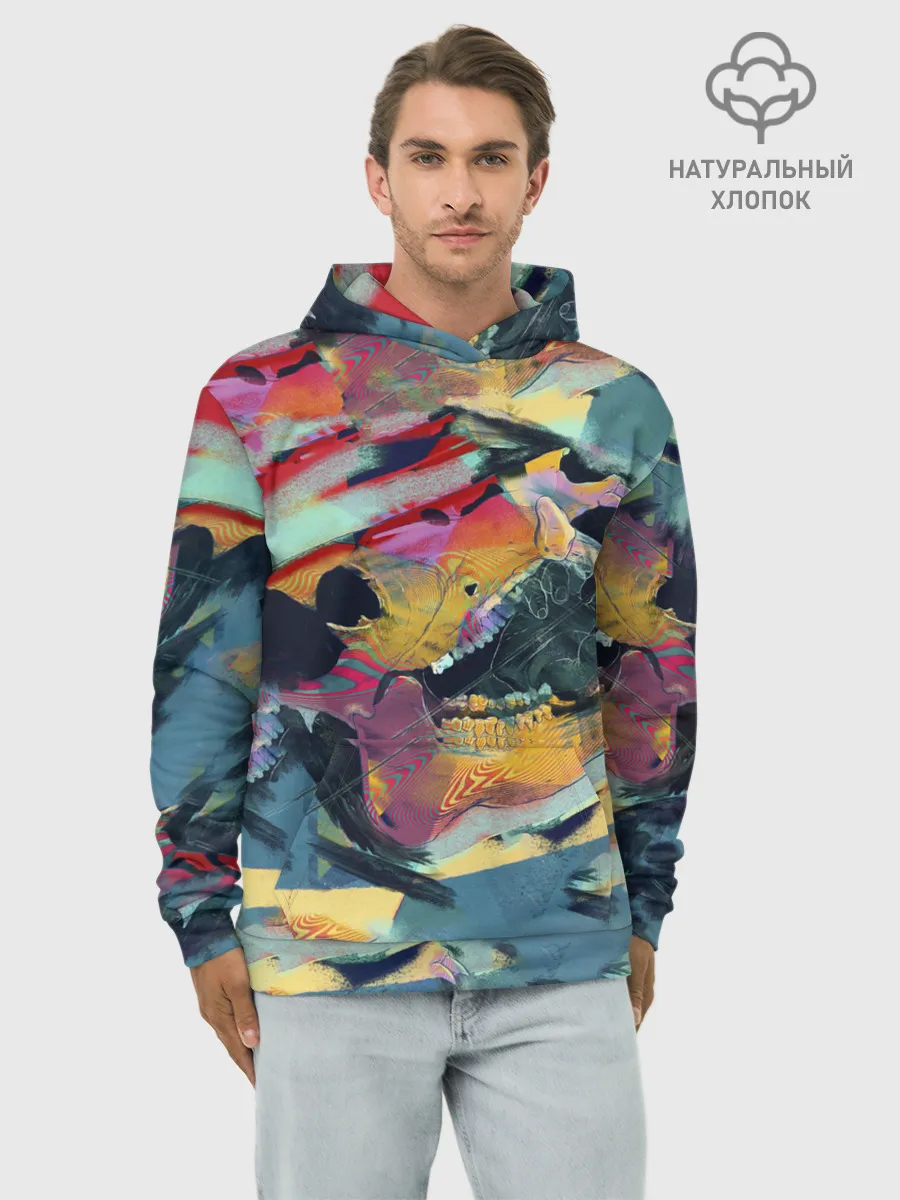 Худи мужской база хлопок / Абстрактный рисунок