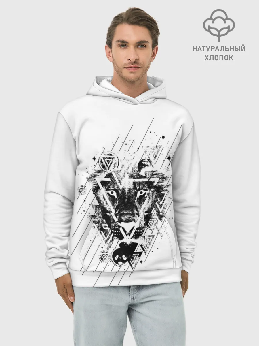 Худи мужской база хлопок / Лев