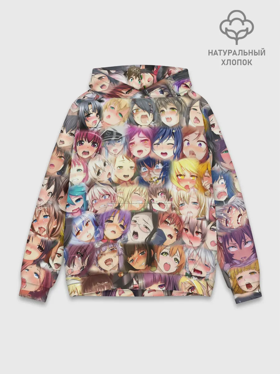 Худи мужской база хлопок / MANY FACES OF AHEGAO! color