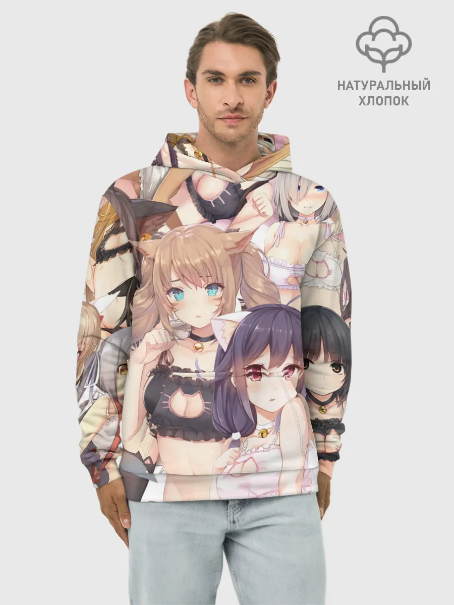 Худи мужской база хлопок / Девушки в купальниках