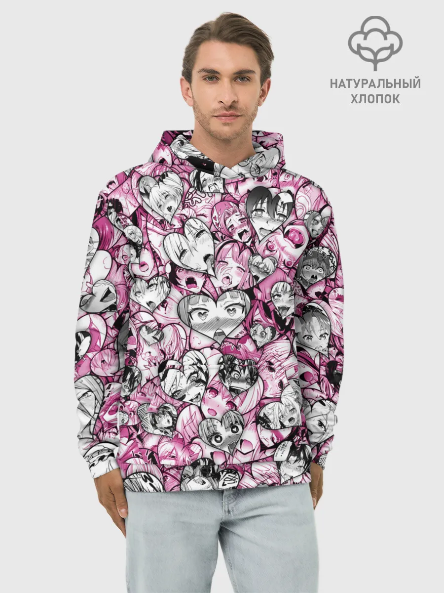 Худи мужской база хлопок / Ahegao валентинки