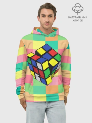 Худи мужской база хлопок / Кубик Рубика