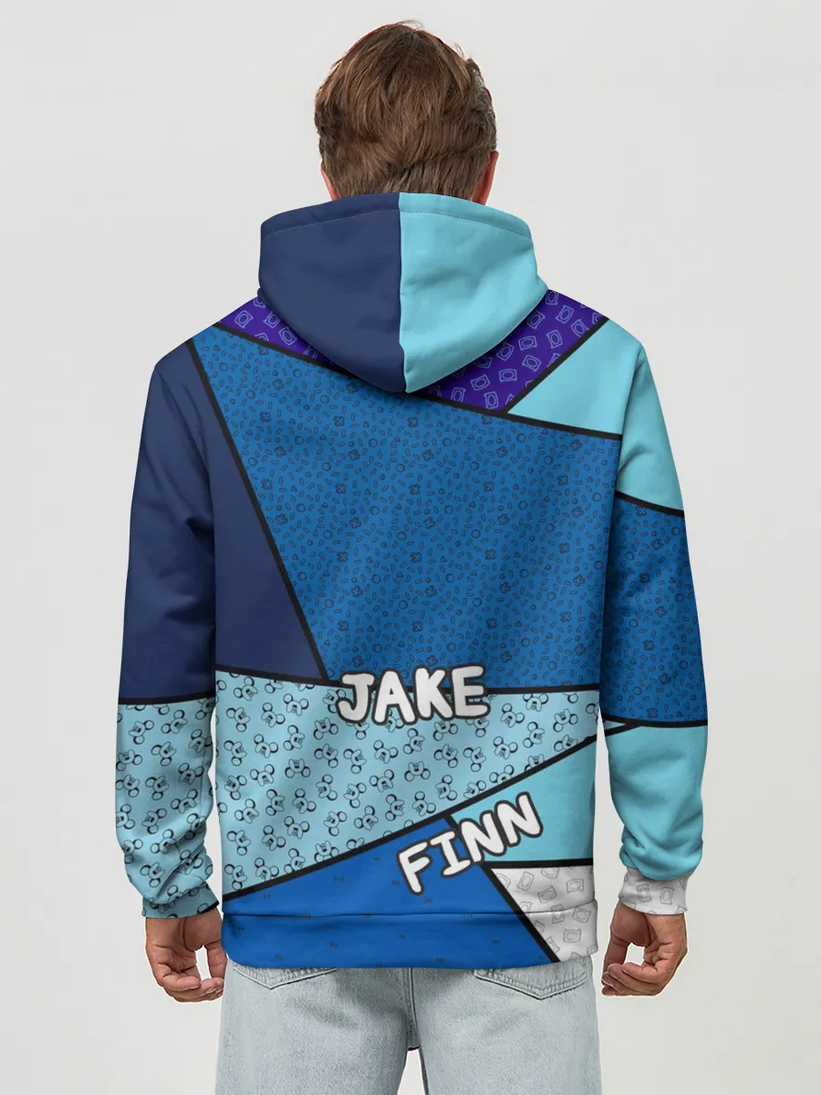 Худи мужской база хлопок / Finn&Jake. Geometric