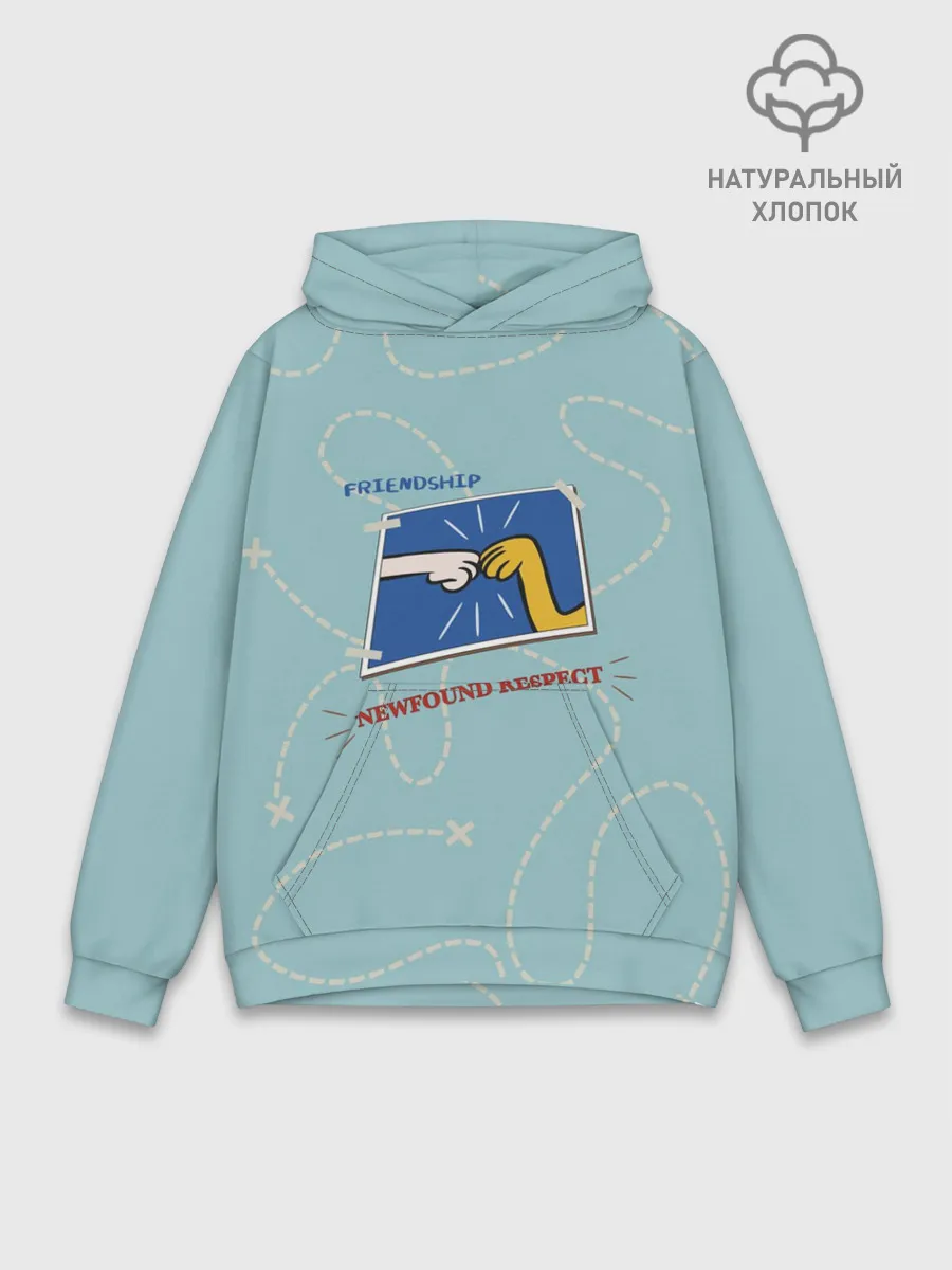 Худи мужской база хлопок / Friendship. Adventure time