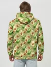 Худи мужской база хлопок / Веган Авокадо узор