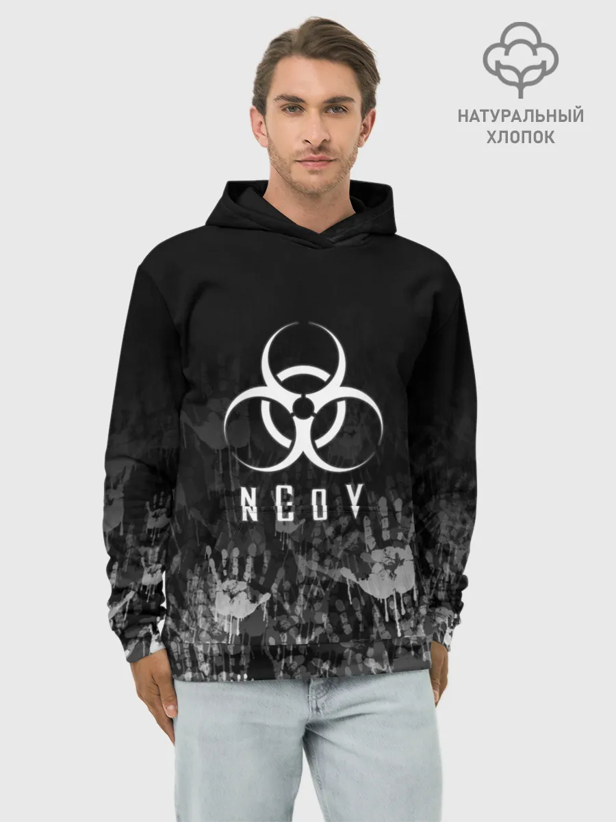 Худи мужской база хлопок / nCoV | КОРОНАВИРУС