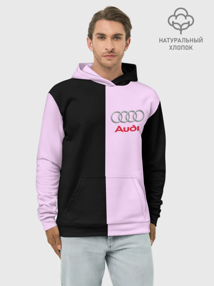 Худи мужской база хлопок / AUDI PINK | АУДИ