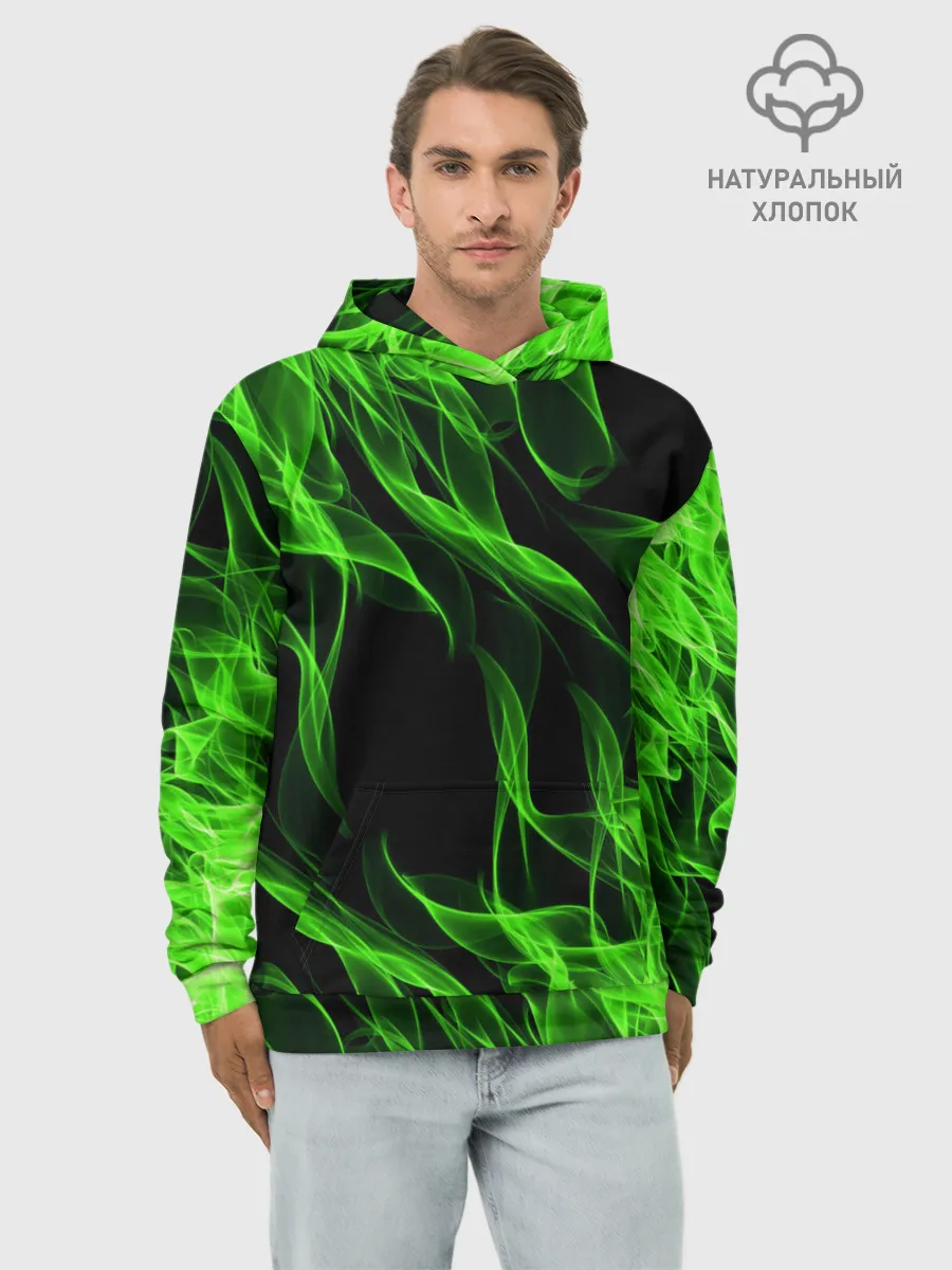 Худи мужской база хлопок / TOXIC FLAME