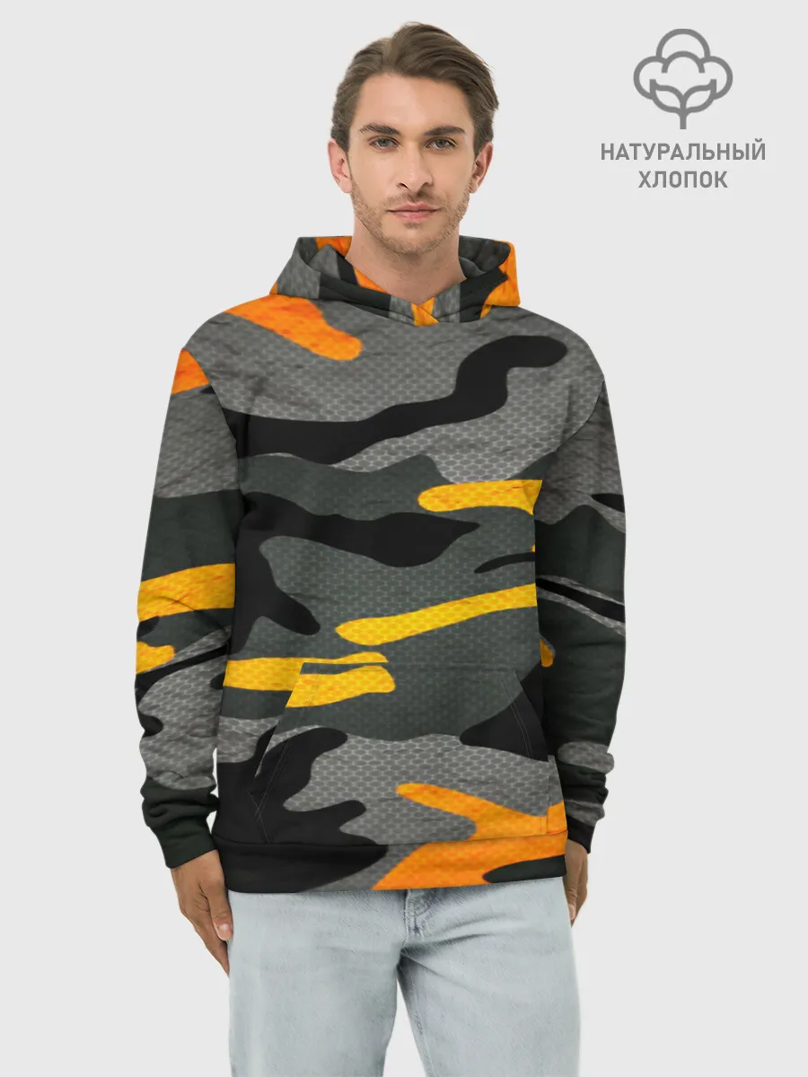 Худи мужской база хлопок / КАМУФЛЯЖ АРМЕЙСКИЙ