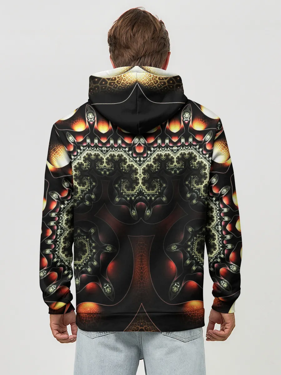 Худи мужской база хлопок / ФРАКТАЛЬНЫЙ ОПТИЧЕСКИЙ УЗОР