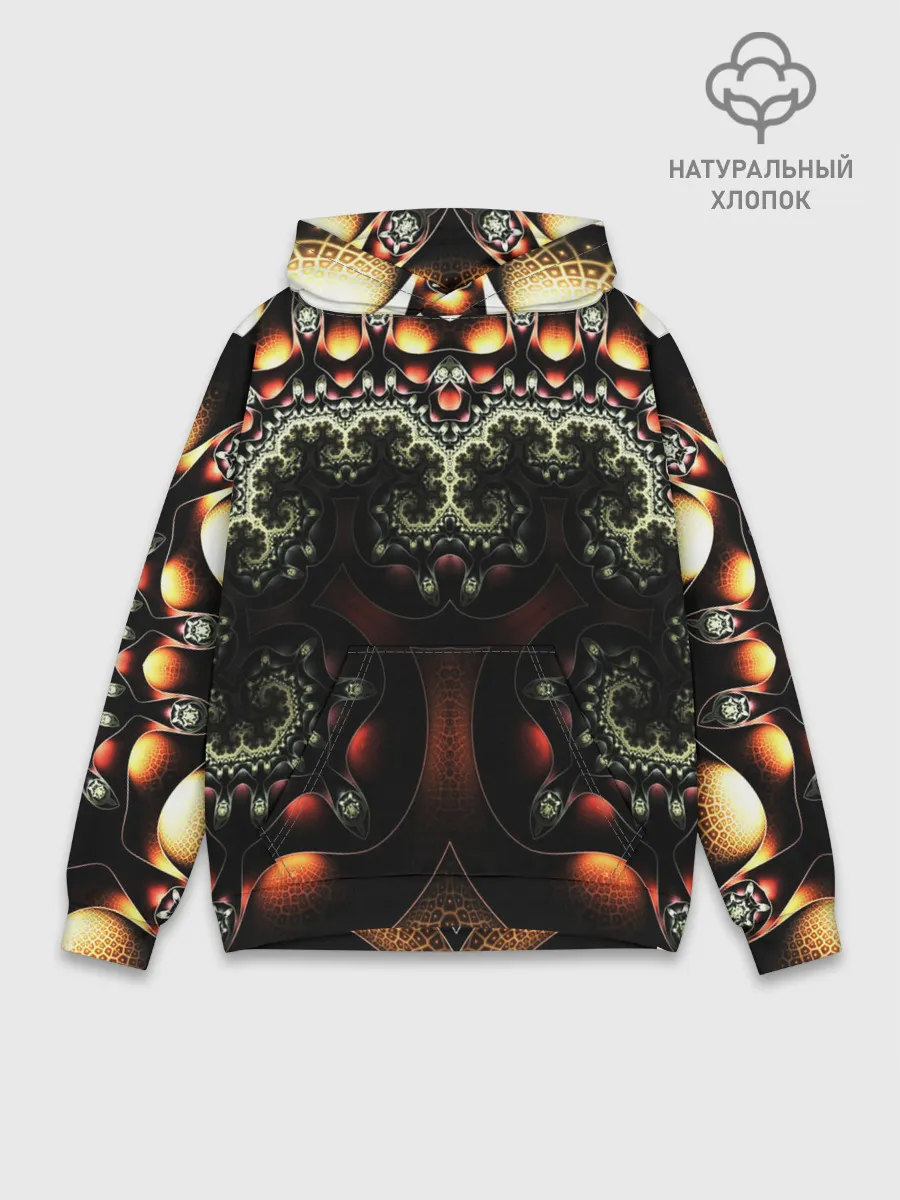 Худи мужской база хлопок / ФРАКТАЛЬНЫЙ ОПТИЧЕСКИЙ УЗОР