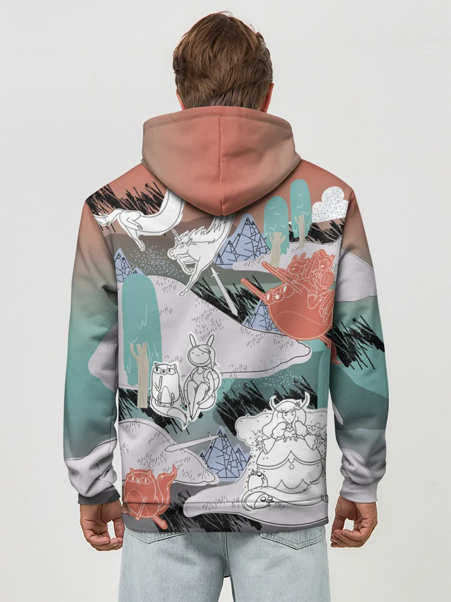 Худи мужской база хлопок / Время Приключений