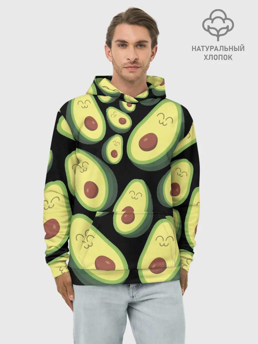 Худи мужской база хлопок / Авокадо паттерн