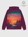 Худи мужской база хлопок / Minimal forest sunset