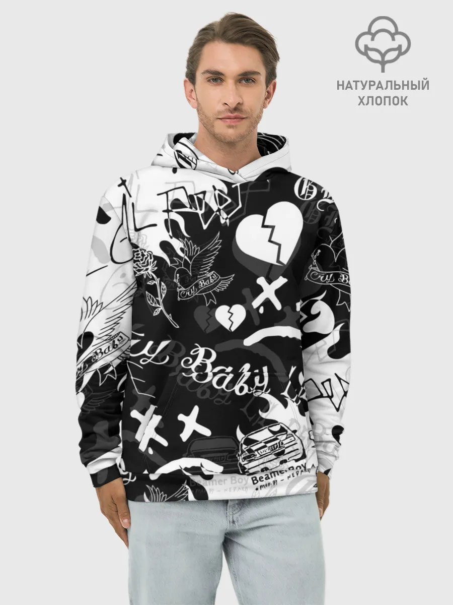 Худи мужской база хлопок / LIL PEEP