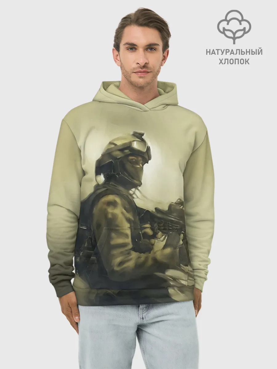 Худи мужской база хлопок / Военный