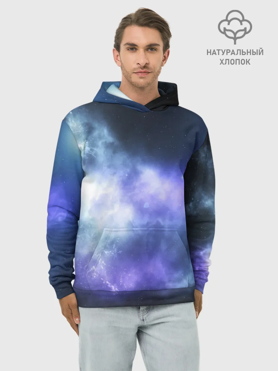 Худи мужской база хлопок / ГОЛУБОЕ НЕБО
