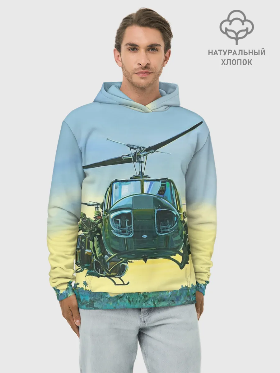 Худи мужской база хлопок / Вертолеты