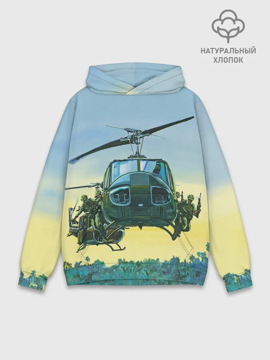 Худи мужской база хлопок / Вертолеты