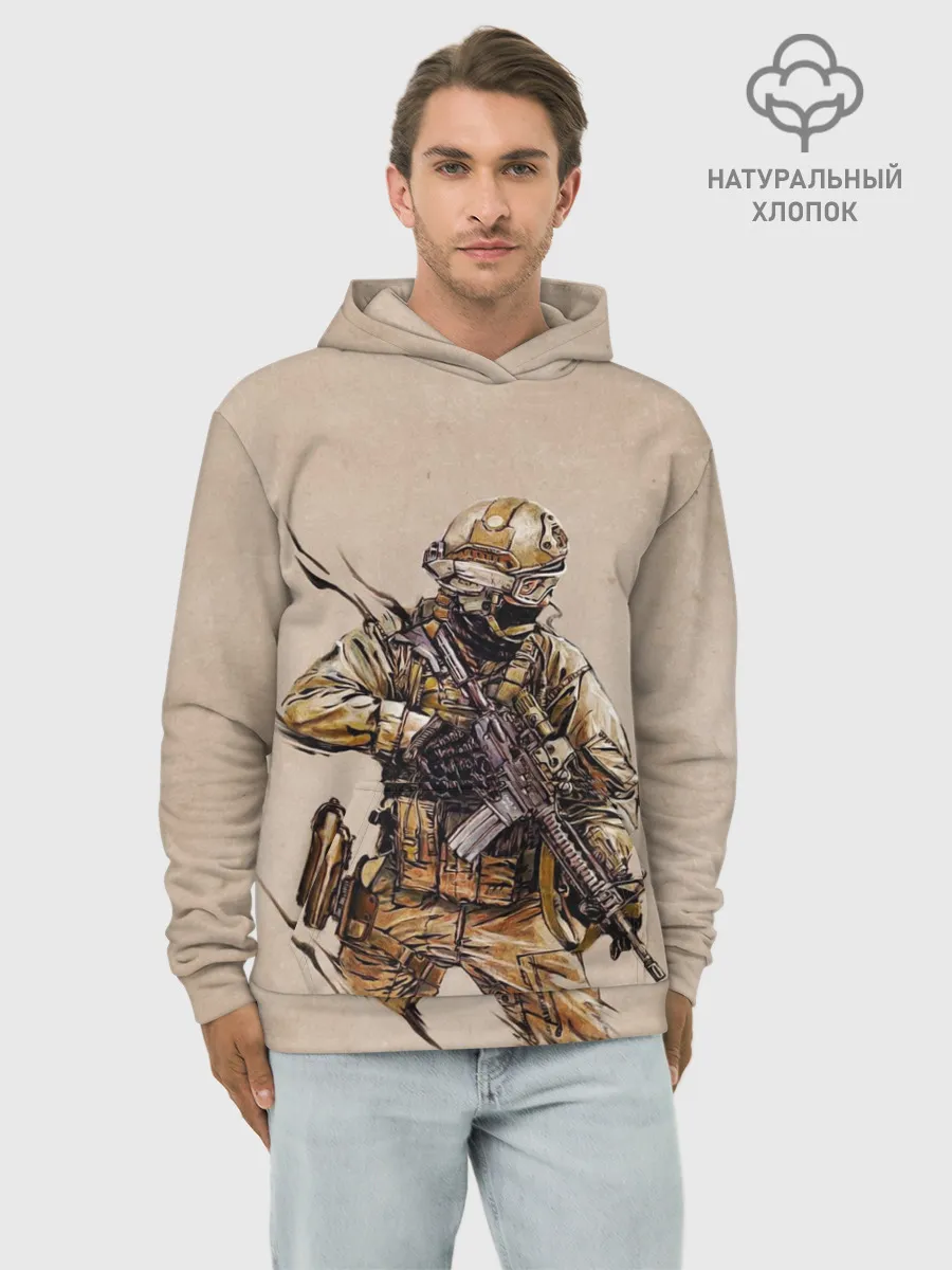 Худи мужской база хлопок / Военный