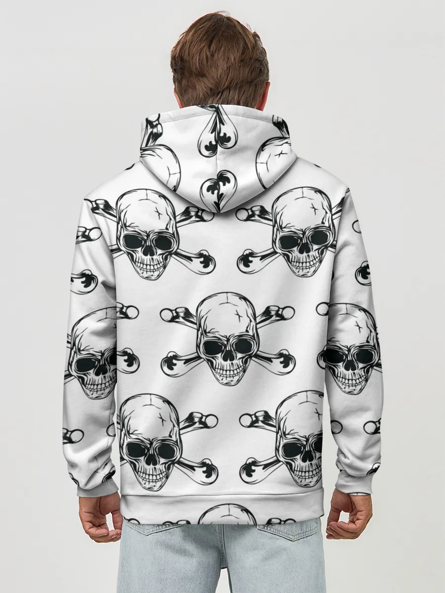 Худи мужской база хлопок / Череп и кости