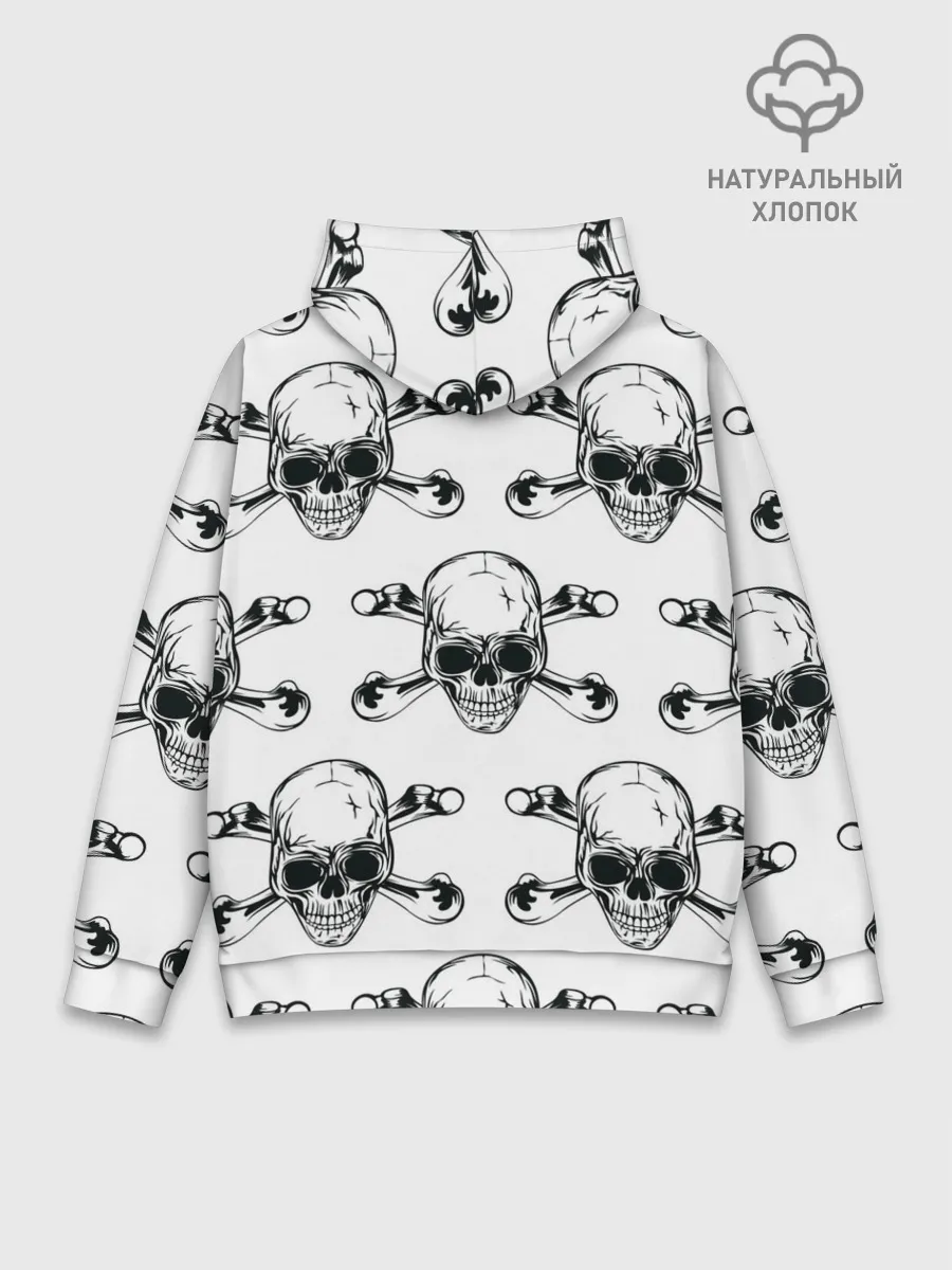 Худи мужской база хлопок / Череп и кости