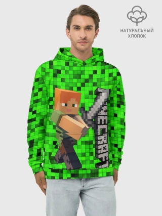 Худи мужской база хлопок / MINECRAFT