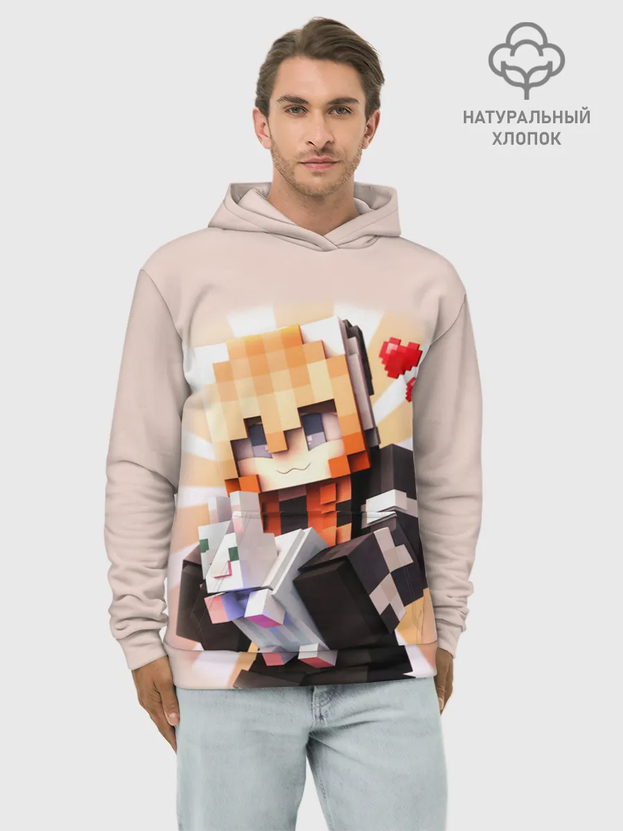 Худи мужской база хлопок / MINECRAFT