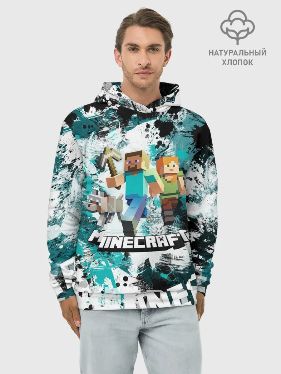 Худи мужской база хлопок / Minecraft / Майнкрафт