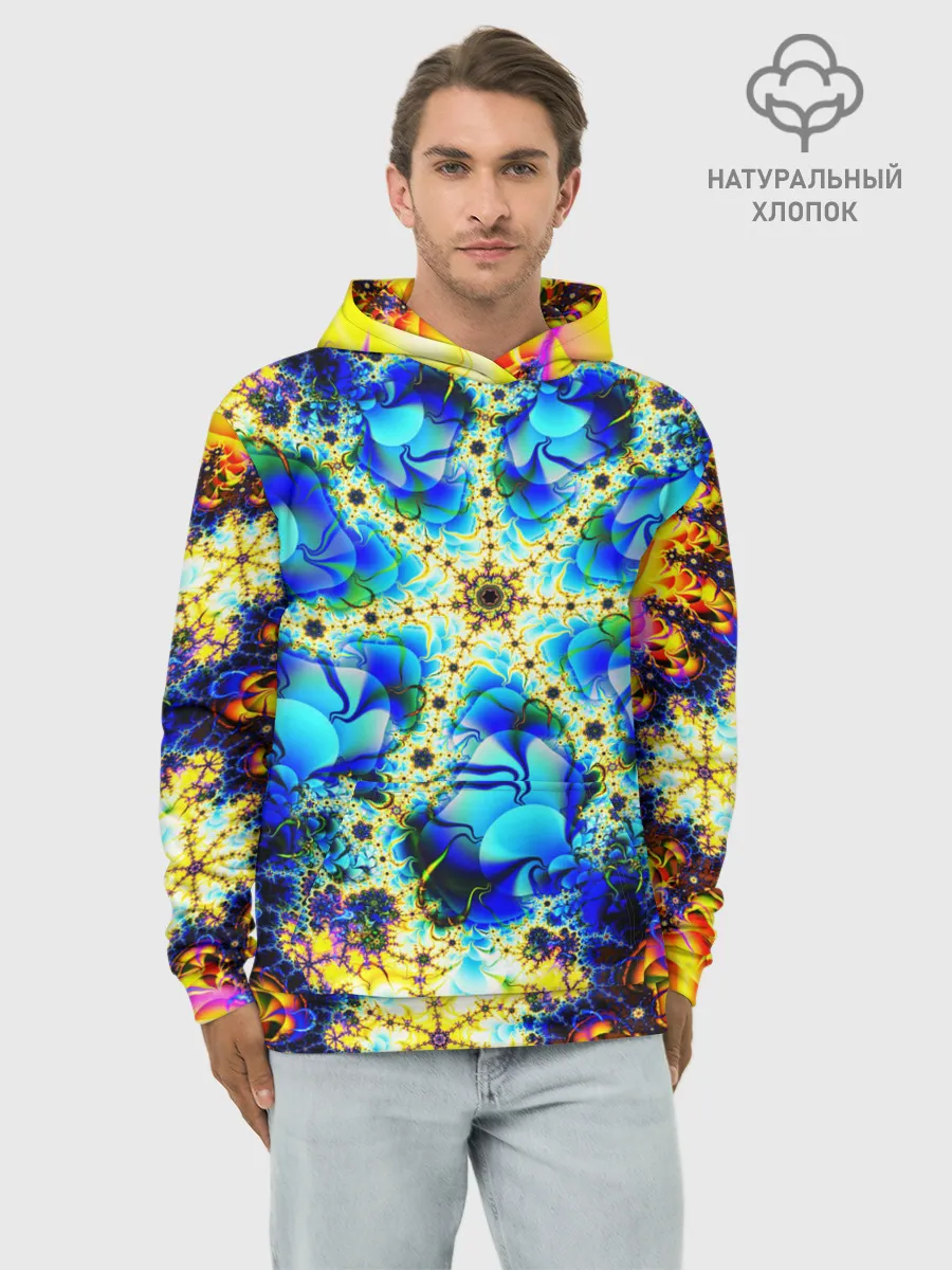 Худи мужской база хлопок / ИЛЛЮЗИЯ ФРАКТАЛОВ