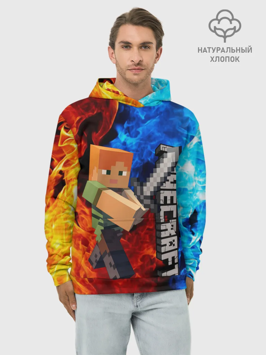 Худи мужской база хлопок / MINECRAFT