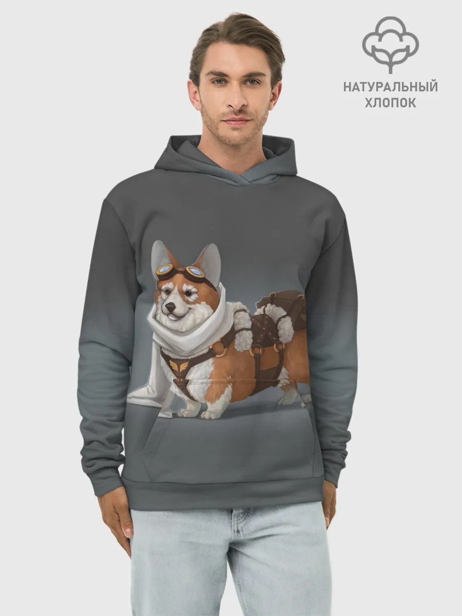 Худи мужской база хлопок / КОРГИ ПИЛОТ