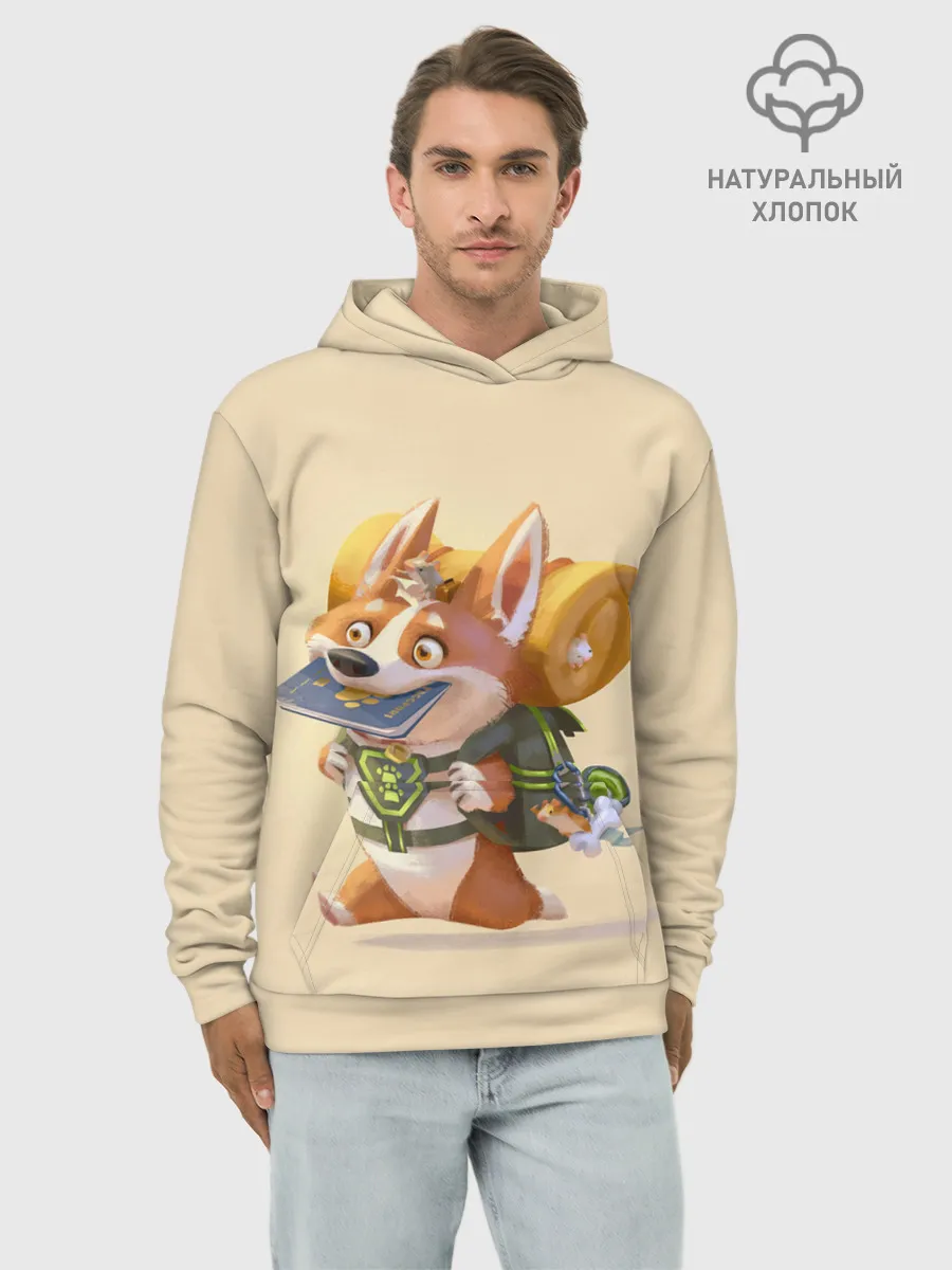 Худи мужской база хлопок / КОРГИ ПУТЕШЕСТВЕННИК