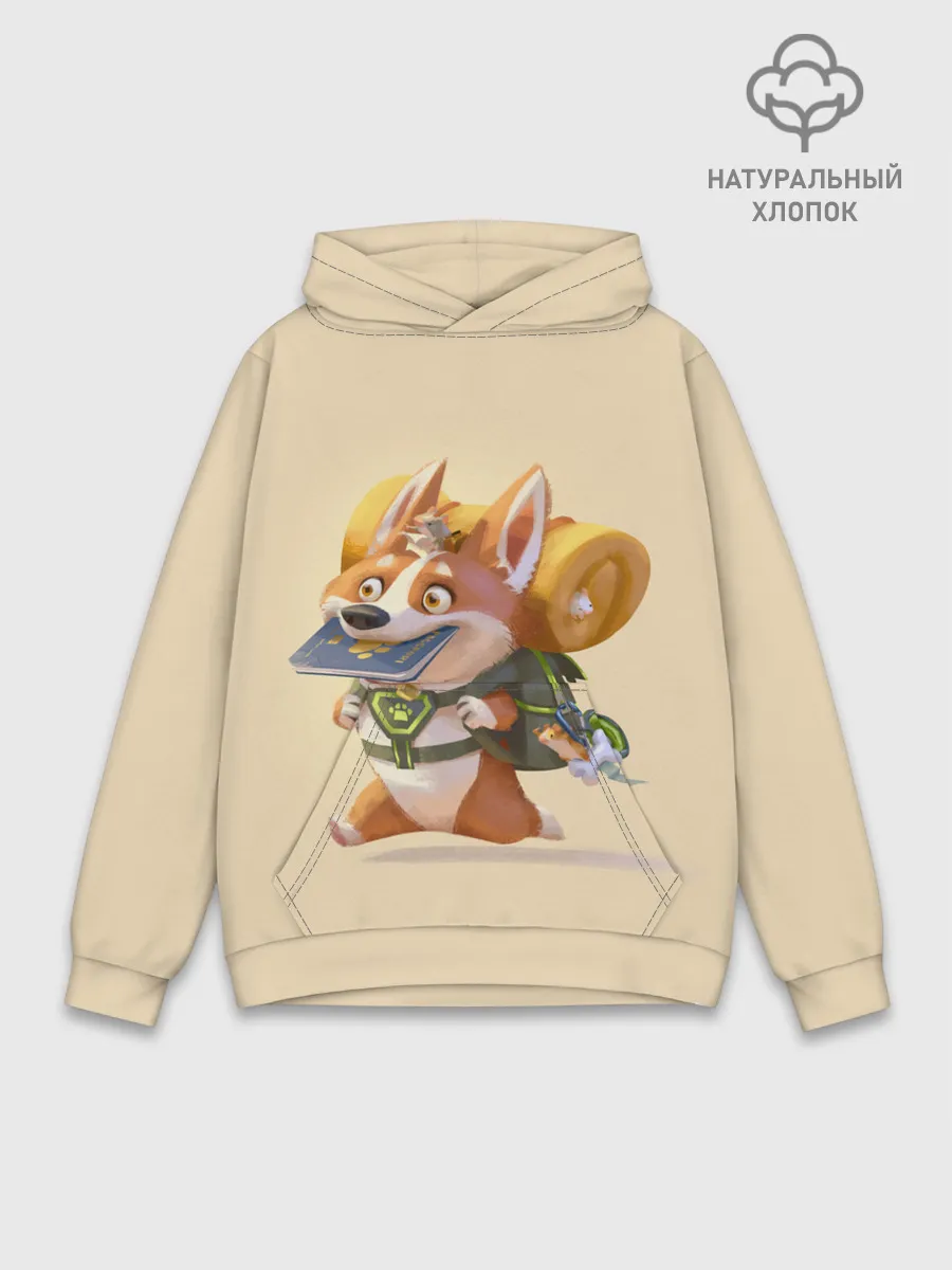 Худи мужской база хлопок / КОРГИ ПУТЕШЕСТВЕННИК