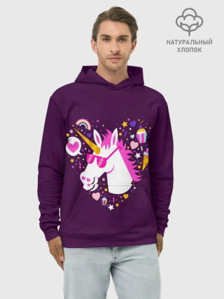 Худи мужской база хлопок / Единорог
