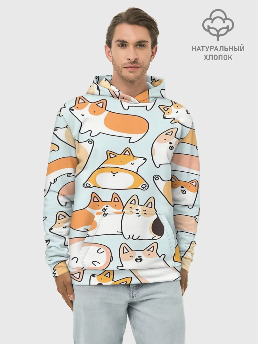 Худи мужской база хлопок / Корги