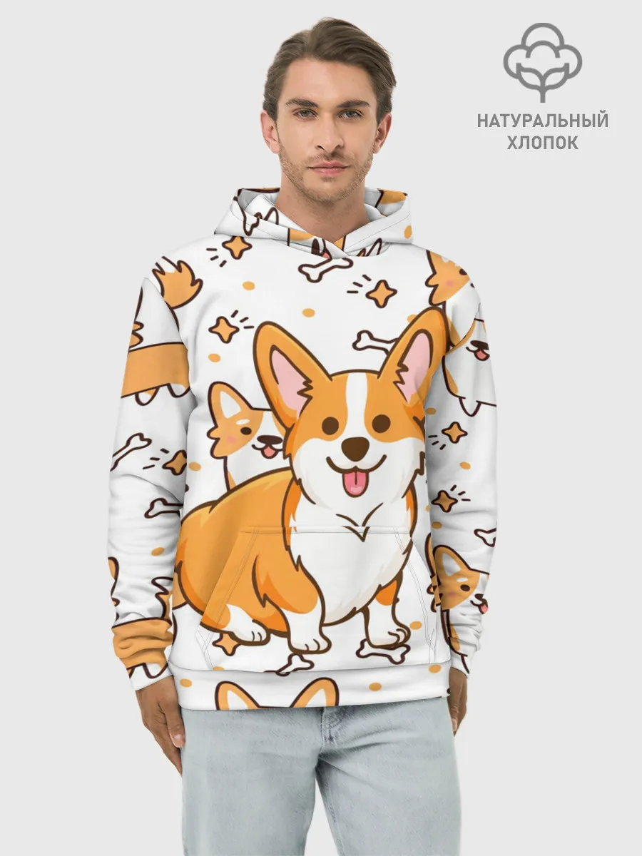 Худи мужской база хлопок / Корги