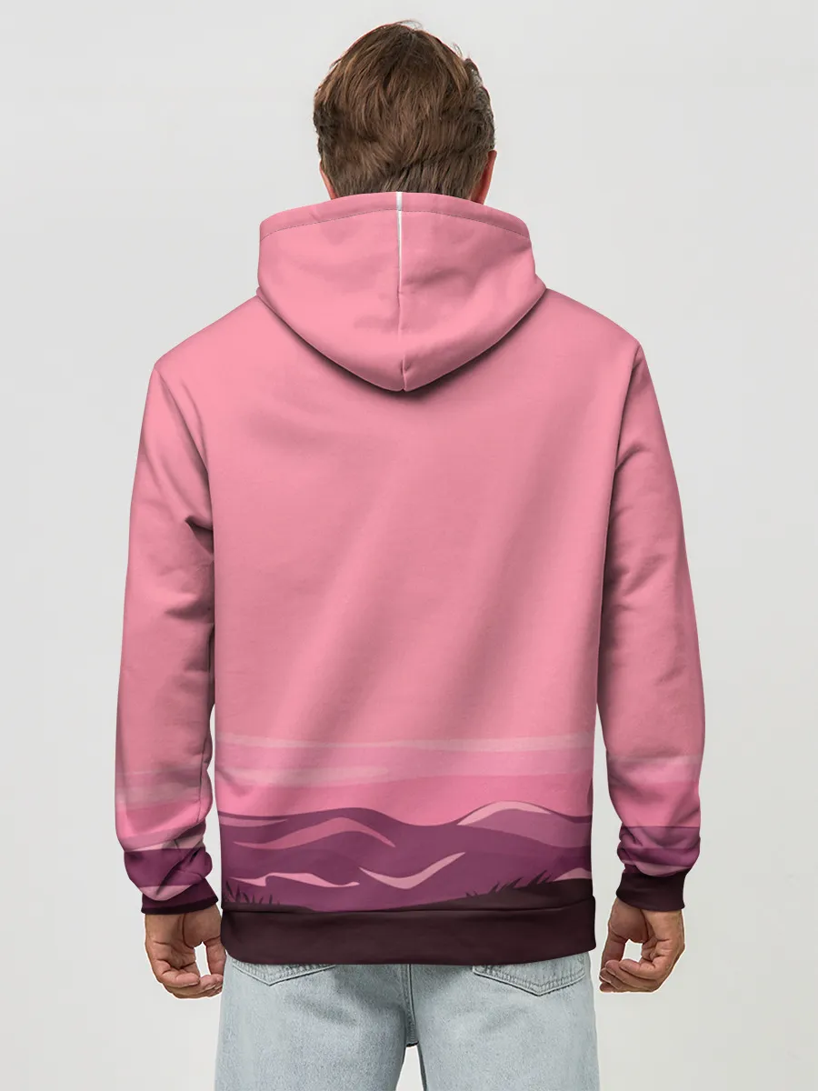 Худи мужской база хлопок / фламинго