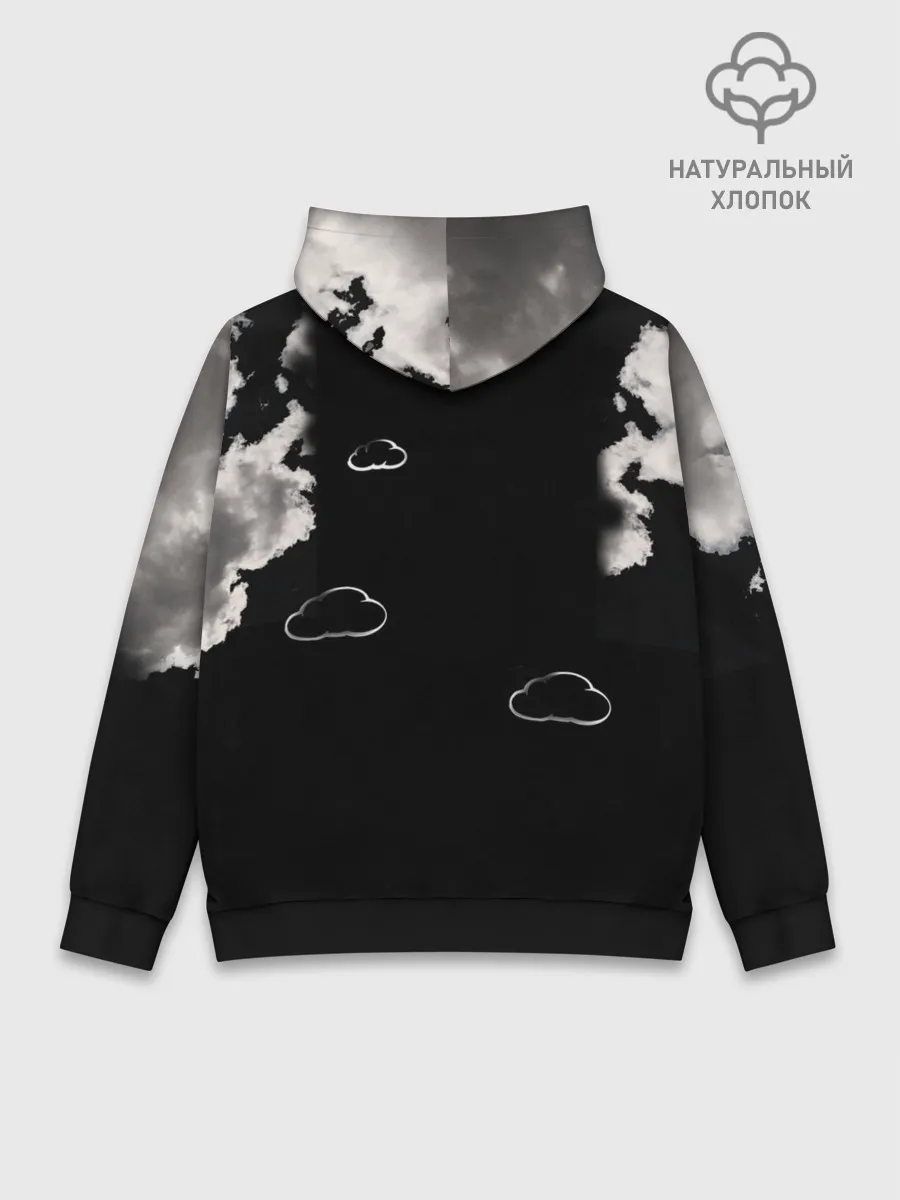 Худи мужской база хлопок / Грозовой, кошак