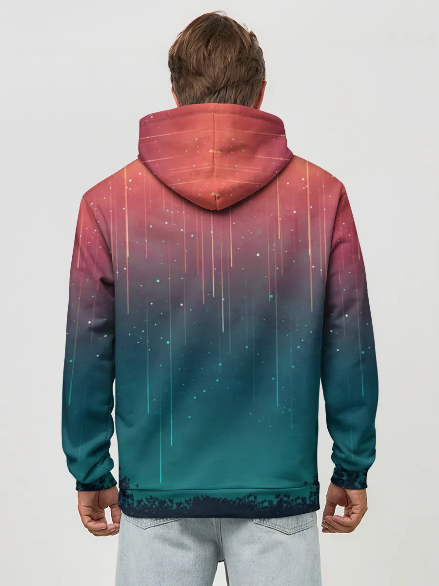 Худи мужской база хлопок / Космический Дождь