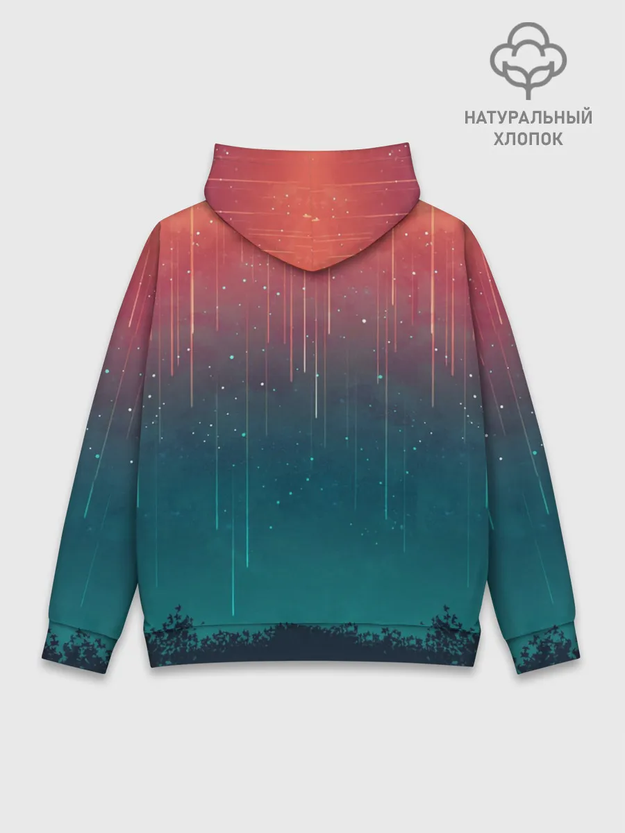 Худи мужской база хлопок / Космический Дождь