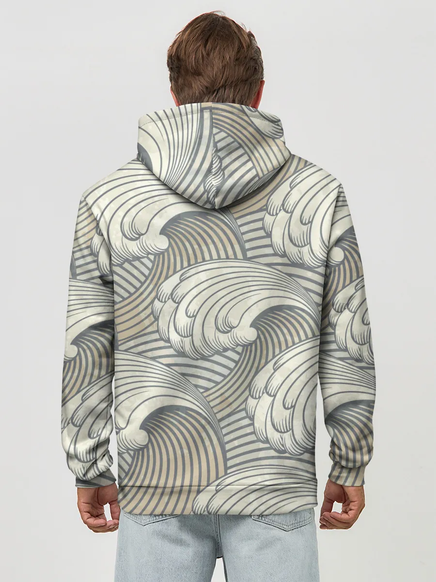 Худи мужской база хлопок / Арт волны