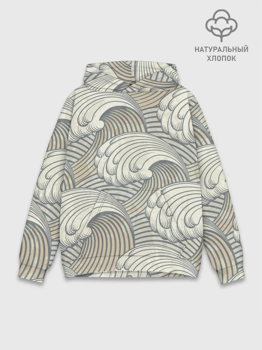 Худи мужской база хлопок / Арт волны