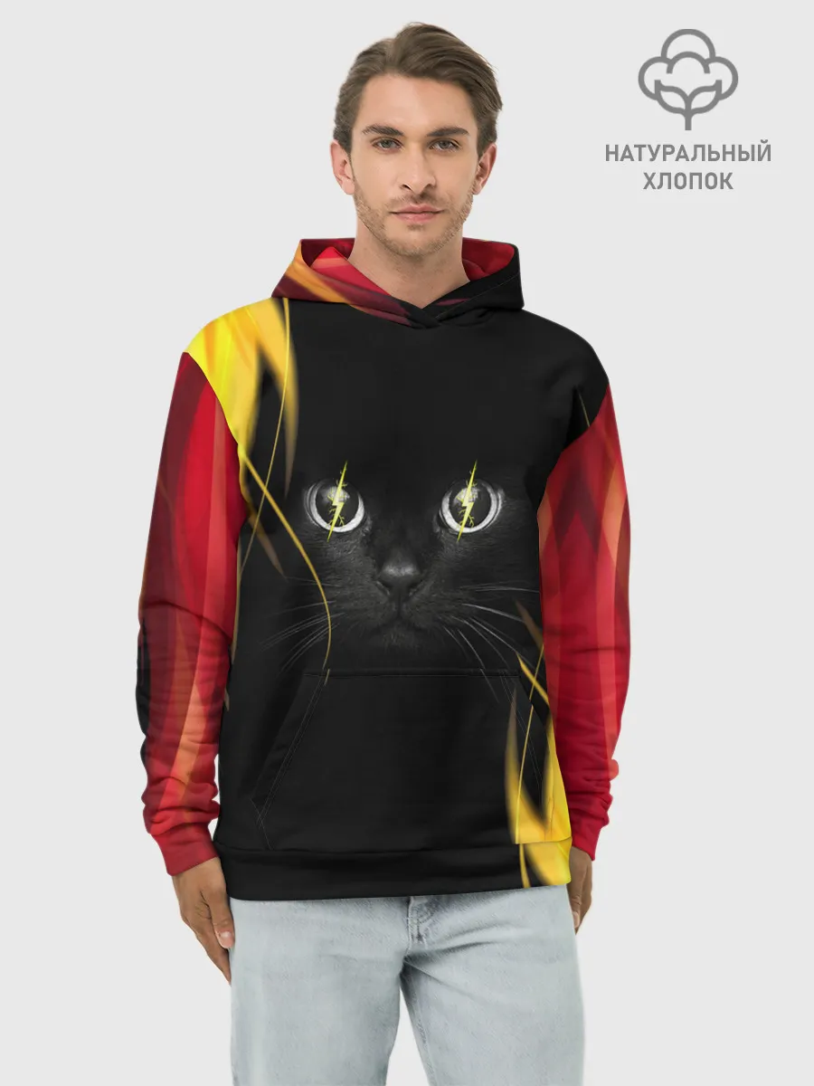 Худи мужской база хлопок / Грозовой кошак