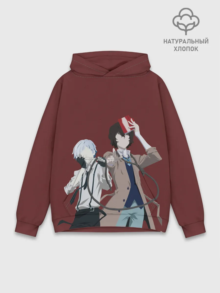 Худи мужской база хлопок / Atsushi Nakajima & Osamu Dazai