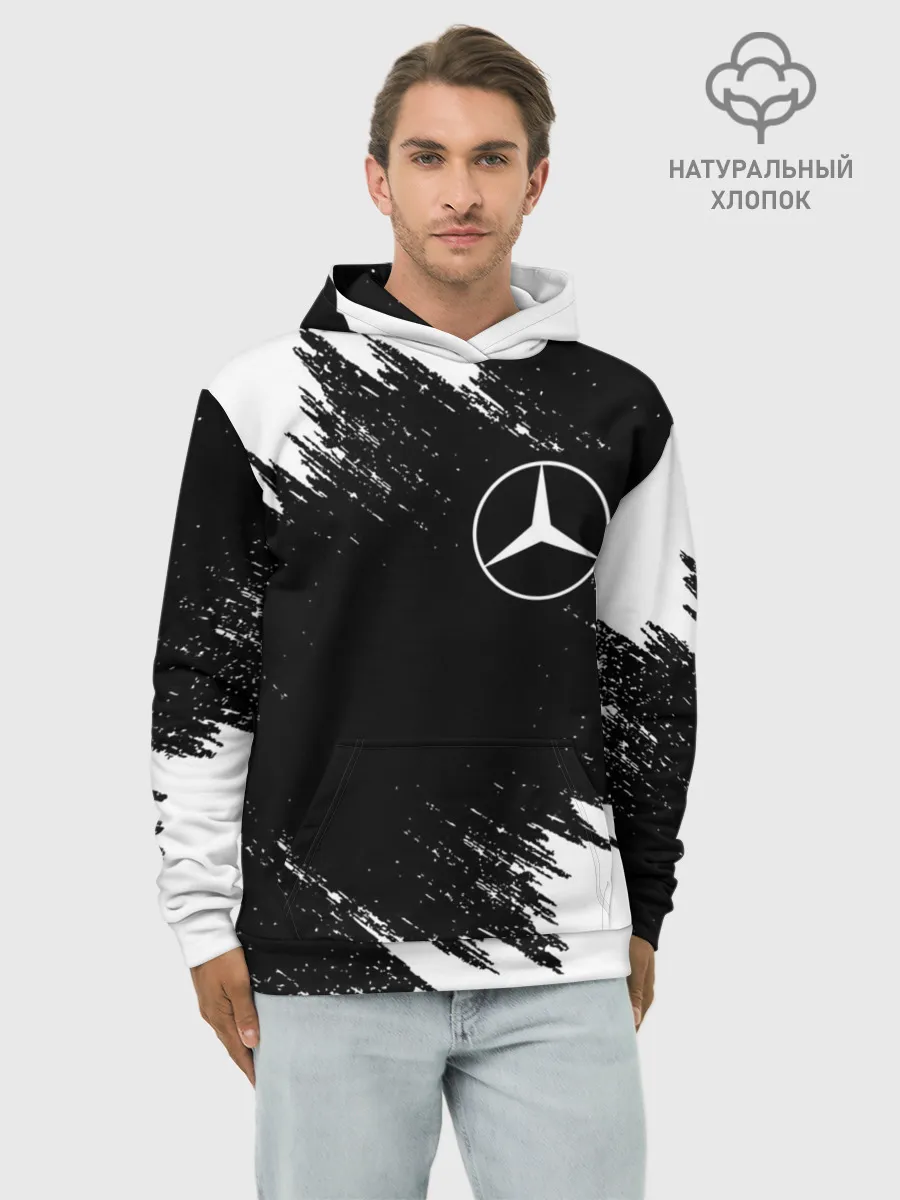 Худи мужской база хлопок / MERCEDES | МЕРСЕДЕС